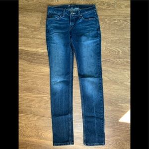Levi Too Super Low Jeans. Women's Skinny Blue Low Rise Denim Pants Size 5.